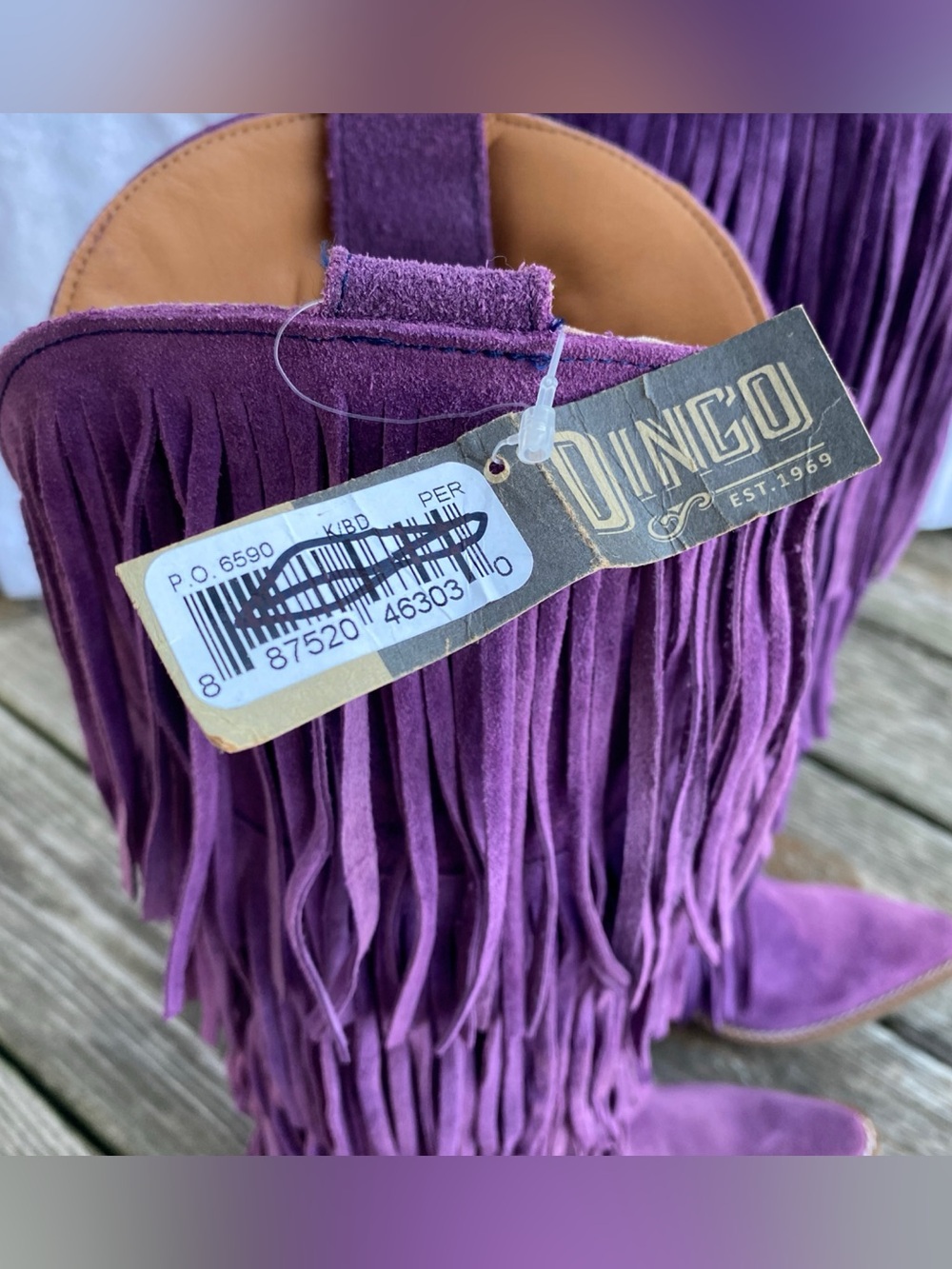 Dingo Women’s Wild Child Suede Fringe Tall Western Boots - Snip Toe Size 6.5M - Picture 5 of 11